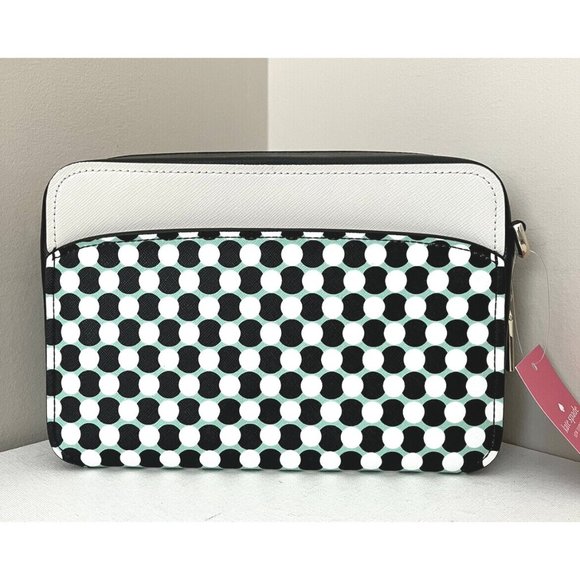 New Kate Spade Lauryn n BNY spots Camera bag Leather Black multi - Picture 5 of 7